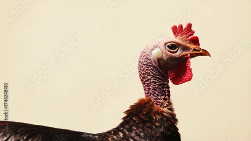 Close-up of turkey against plain background