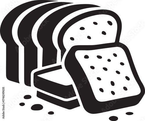 Sliced Bread Loaf Icon Bakery & Baking Food Graphic