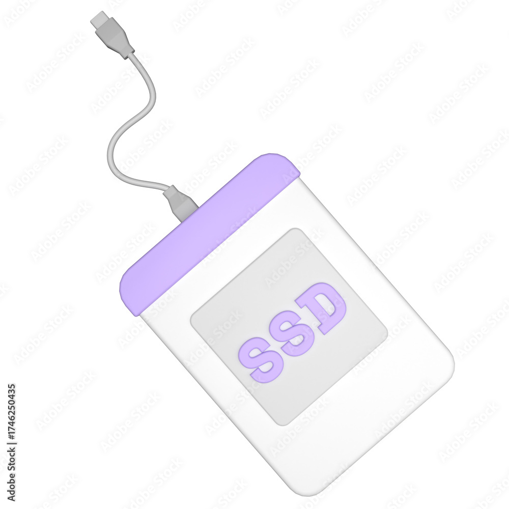 Obraz premium External SSD Clean 3D Illustration