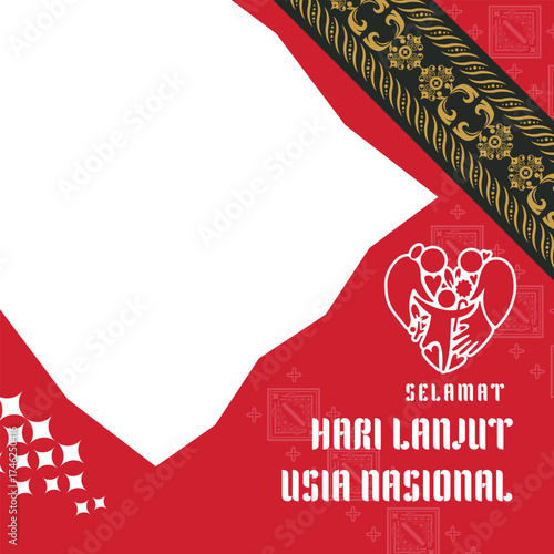 Twibbon graphic hari lanjut usia nasional indonesia template design