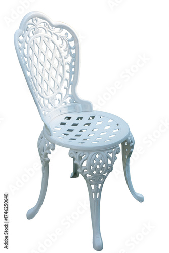 Chairs made of cement isolated on white background.Clipping path.