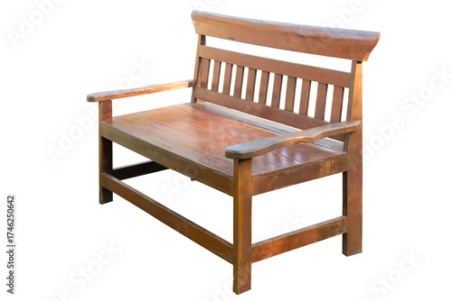 A wooden bench isolated on a A wooden bench isolated on a white background background
