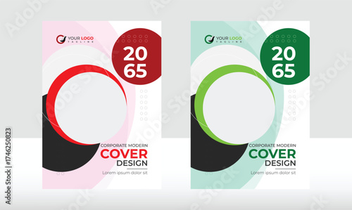 corporate brochure cover design two color Vector