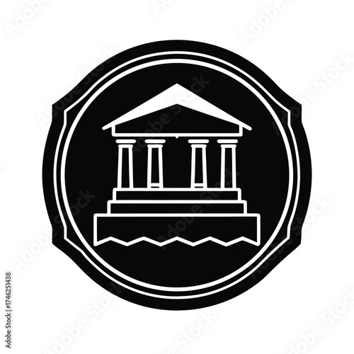 Ancient Architecture Heritage Badge Icon