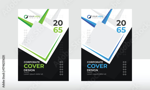 corporate brochure cover design two color Vector