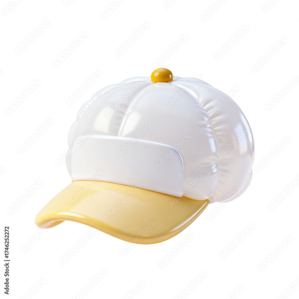 Fototapeta premium 3D Rendered Inflatable - Style Baseball Cap with Brim and Top Button