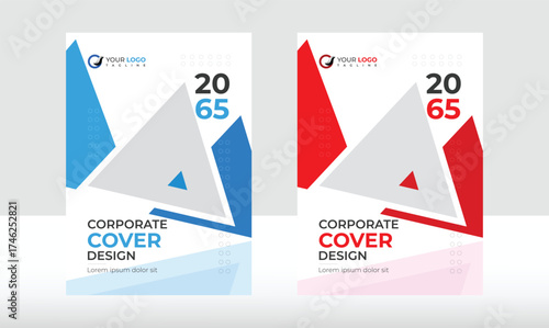 corporate brochure cover design two color Vector