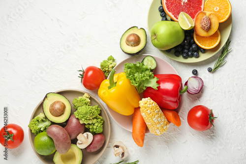 Plates with different fresh...