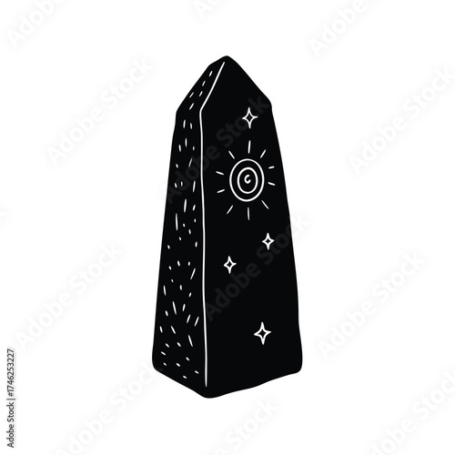 Ancient Ritual Stone Symbol Vector Art