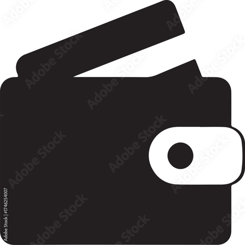Digital Wallet and Credit Card Icon Black Vector Symbol for E-commerce Mobile Payment Finance and Money Management Apps