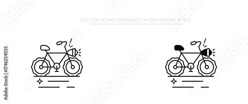 Bicycle Light icon design with white background stock illustration