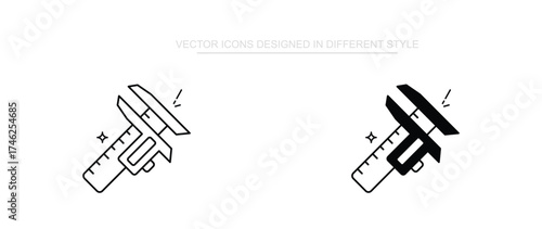 Caliper icon design with white background stock illustration