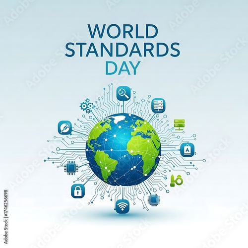 World standards day global connectivity and innovation concept