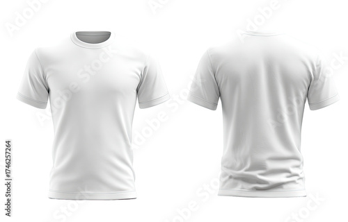 Front and back view of a plain white t-shirt (3)
