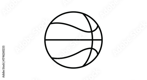 Classic basketball silhouette with distinctive lines for sports and recreation concepts