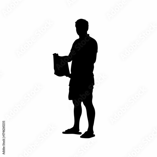 Therapist using art therapy for emotional expression silhouette isolated on white background