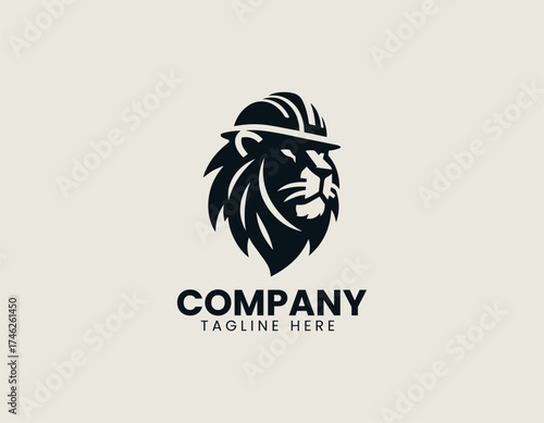Lion Builder vector logo illustration