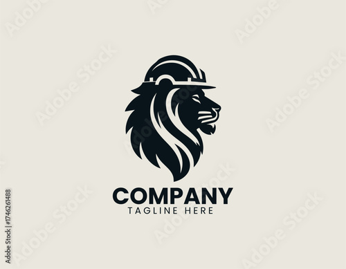 Lion Builder vector logo illustration