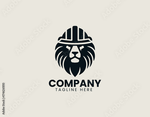Lion Builder vector logo illustration