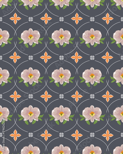 Vector illustration, A delicate digital painting of flowers, Seamless pattern, can be used for textile , wallpaper, clothing