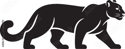 Silhouette vector illustration of a tiger in black design
