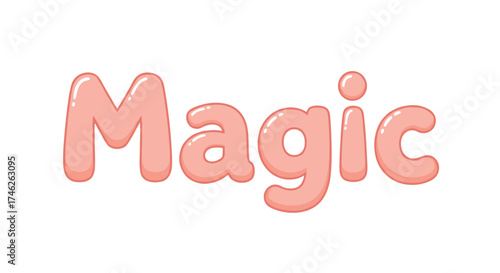 Bubble letters spelling the word magic.