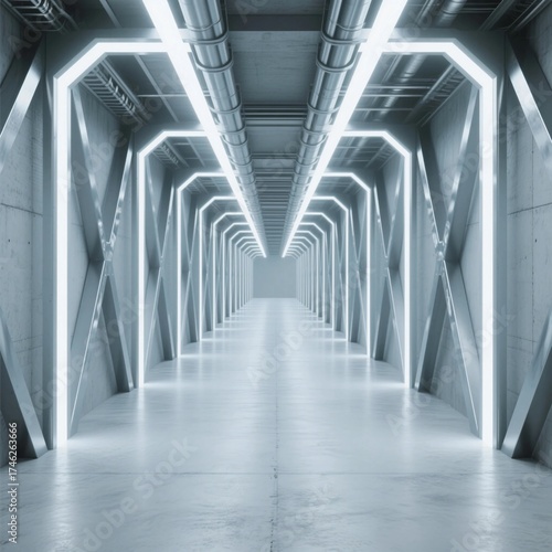 long corridor in a modern building