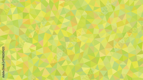 Abstract polygonal background green and yellow triangle mosaic geometric vector design