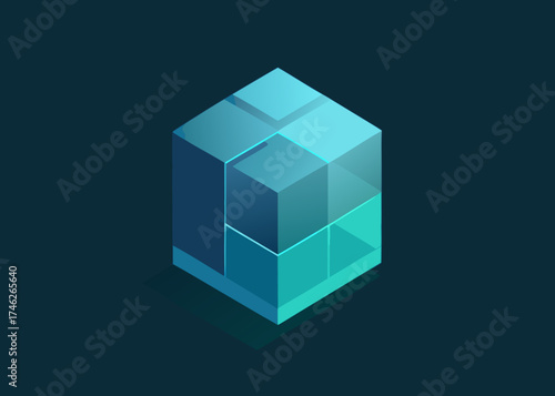 Transparent 3D Cubes Soft Glowing Render Background