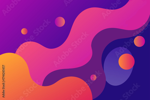 Fluid Gradient Abstract Background with Organic Shapes