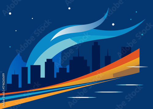 City Lights Motion Blur Abstract Urban Background
