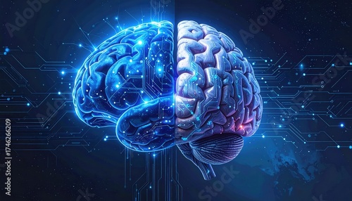 Half human brain and half digital circuit brain