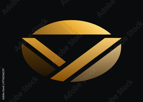 Luxury Gold and Black Texture Gradient Design Illustration