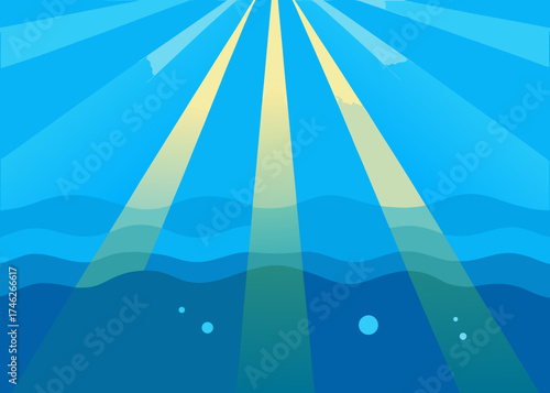 underwater sunlight beams through water background
