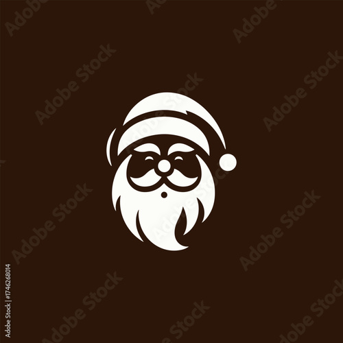 Festive Santa Claus Head Vector Illustration for Winter
