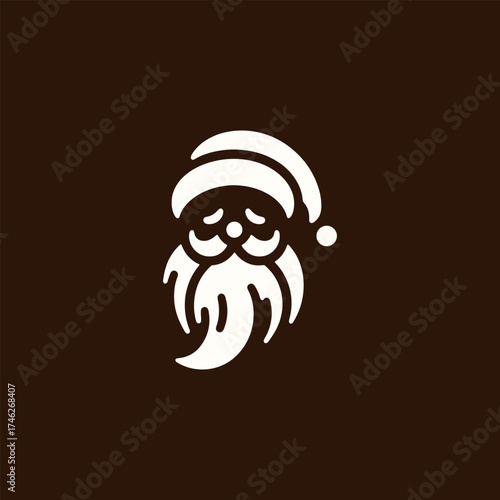 Minimalist Santa Claus Icon for Holiday Season Designs