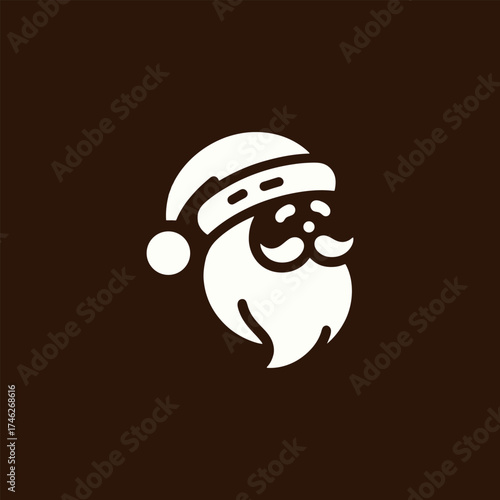 Minimalist Santa Claus Icon in a Whimsical Style