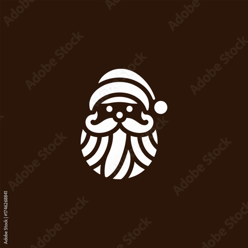 Santa Claus Icon in Clean Vector Style