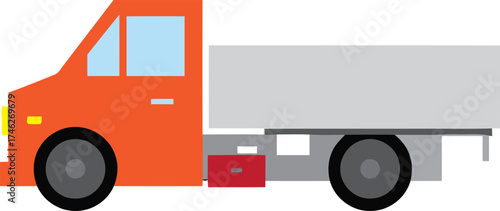 Simple Flatbed Truck Vector Illustration