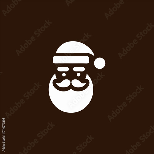 Minimalist Santa Claus Icon for Holiday Season Design