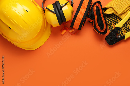 Hardhat, protective earmuff...