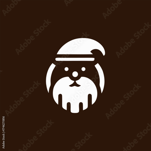 Minimalist Santa Claus Icon Vector Graphic for Festive