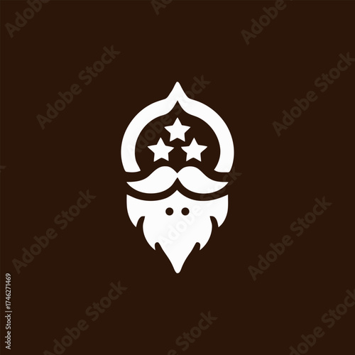 Whimsical Acorn Wizard Vector Icon with Stars