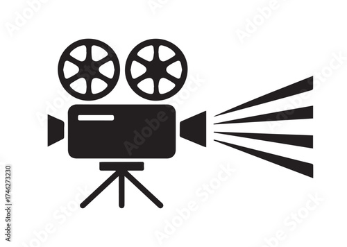 Movie projector icon, Movie projector solid vector design