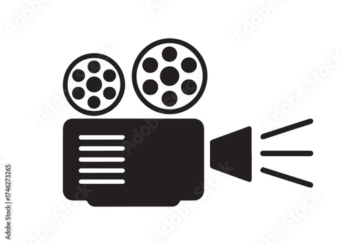 Movie projector icon, Movie projector solid vector design