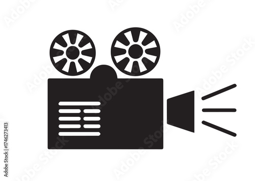Movie projector icon, Movie projector solid vector design