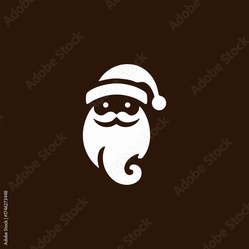 Minimalist Santa Claus Symbol A Festive Christmas Vector