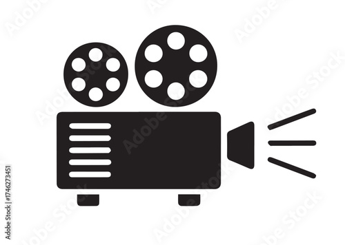 Movie projector icon, Movie projector solid vector design