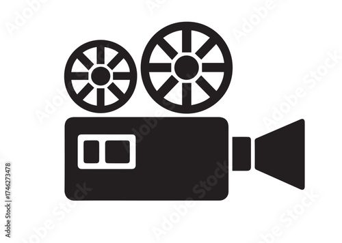 Movie projector icon, Movie projector solid vector design