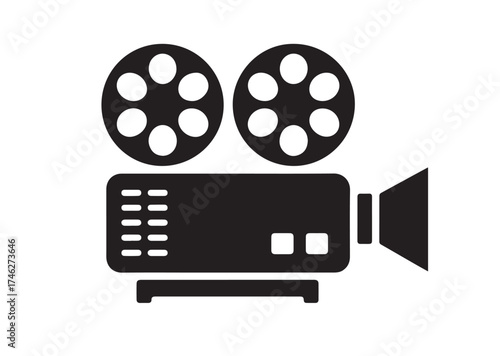 Movie projector icon, Movie projector solid vector design